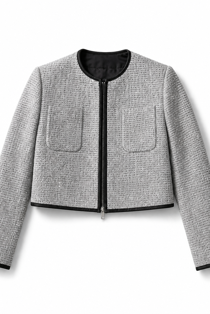 Mingstreet ASC launch still-life | RARELY ALIKE | Silver Sequin Tweed Cropped Jacket | Silver | background_redo_2026-06-21