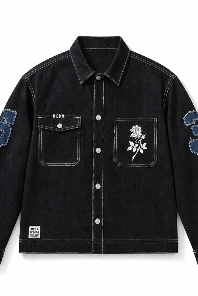 Mingstreet ASC launch still-life | MEDM | Lyocell Blend Logo Patch Denim Jacket | Denim | background_redo_2026-06-21