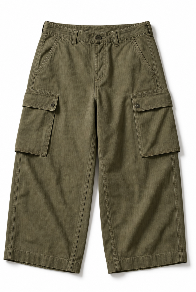 Mingstreet ASC launch still-life | USAGE | Heavyweight Herringbone Cargo Pants | Olive | background_redo_2026-06-21