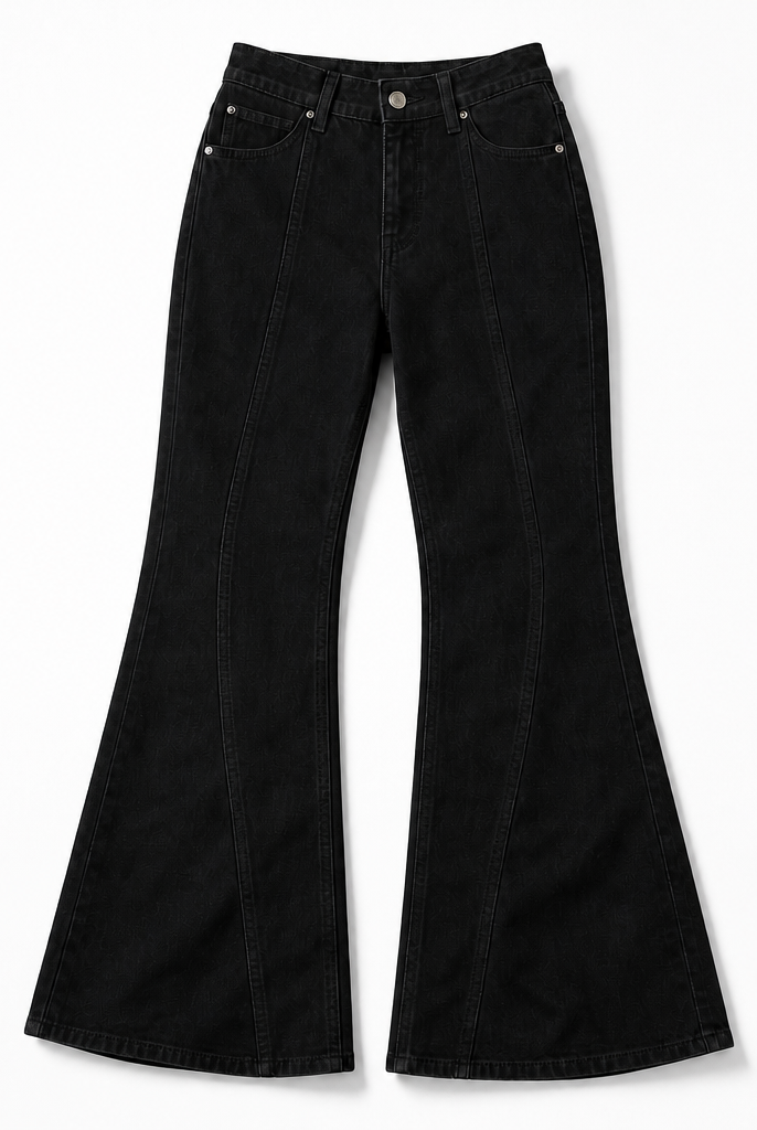Mingstreet ASC launch still-life | RARELY ALIKE | Curved Seam Denim Flare Jeans | Black | background_redo_2026-06-21