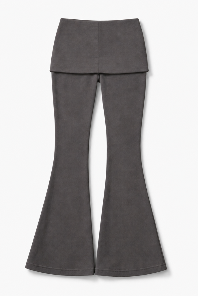 Mingstreet ASC launch still-life | RARELY ALIKE | Low Rise Layered Flared Yoga Pants | Gray | background_redo_2026-06-21