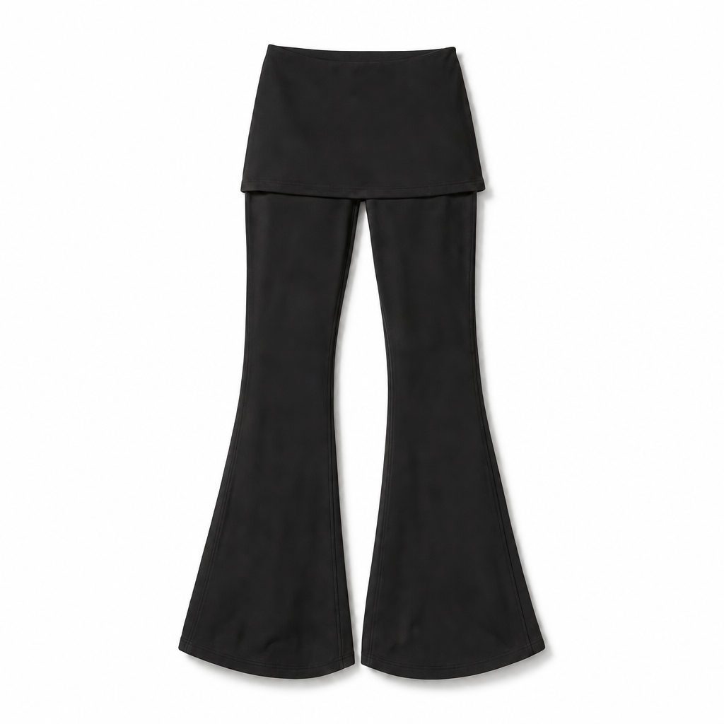 Mingstreet ASC launch still-life | RARELY ALIKE | Low Rise Layered Flared Yoga Pants | Black | background_redo_2026-06-21