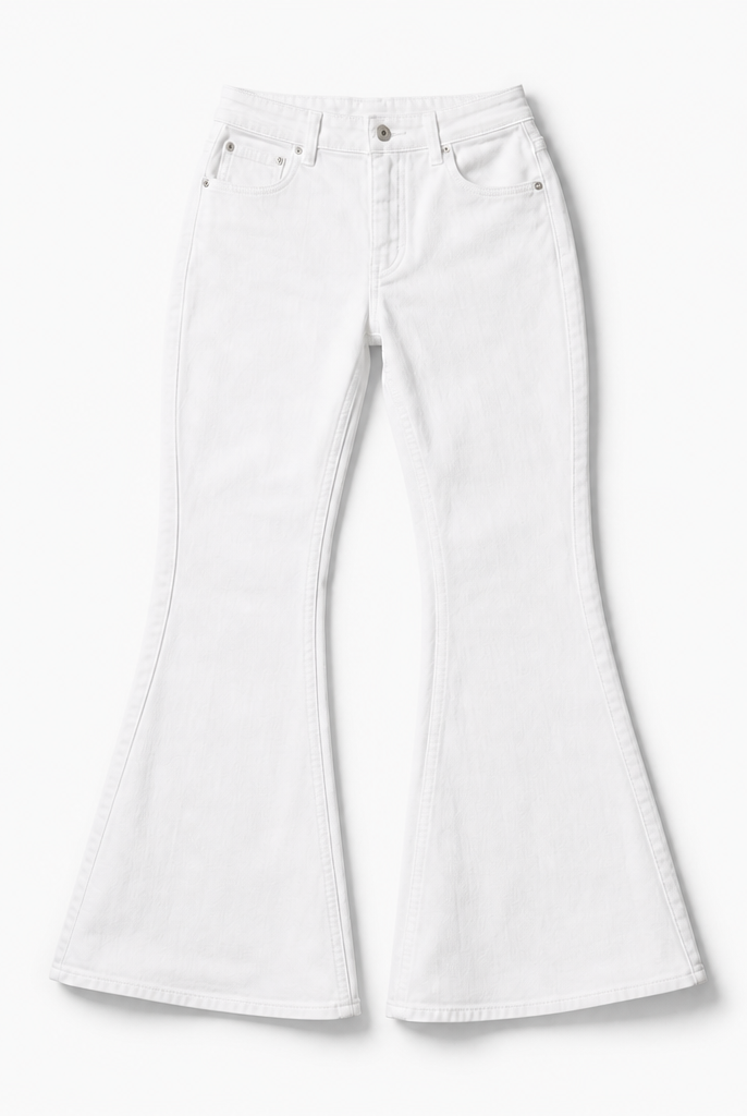 Mingstreet ASC launch still-life | RARELY ALIKE | Curved Seam Denim Flare Jeans | White | background_redo_2026-06-21