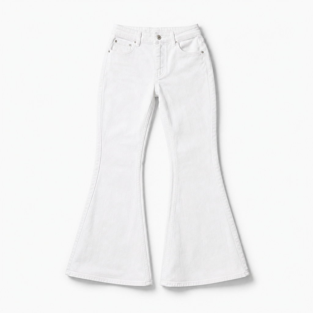 Mingstreet ASC launch still-life | RARELY ALIKE | Curved Seam Denim Flare Jeans | White | background_redo_2026-06-21