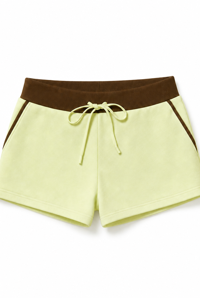 Mingstreet ASC launch still-life | RARELY ALIKE | Color Block Cotton Blend Sweatshorts | Yellow | background_redo_2026-06-21
