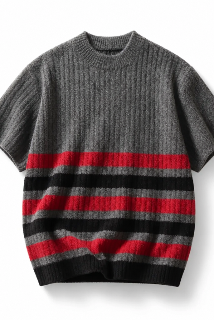 Mingstreet ASC launch still-life | JCAESAR STUDIO | Block Striped Brushed Knit T Shirt | Gray | background_redo_2026-06-21