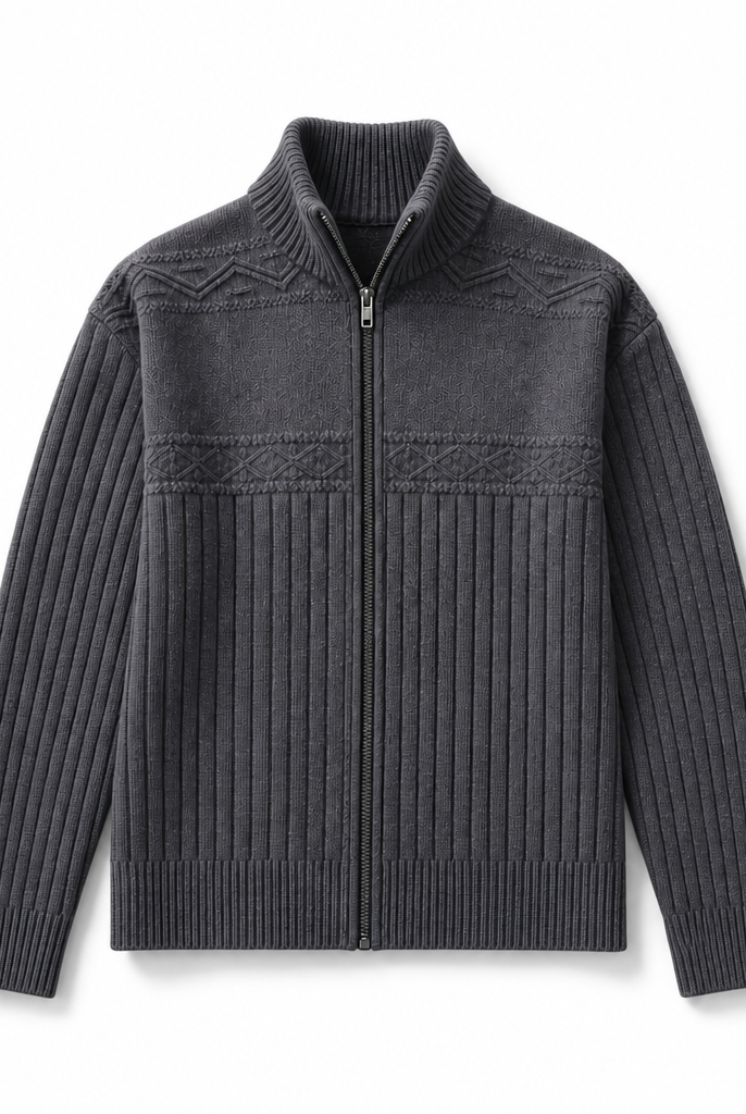 Mingstreet ASC launch still-life | JCAESAR STUDIO | Ribbed Jacquard Zip Up Sweater | Gray | background_redo_2026-06-21