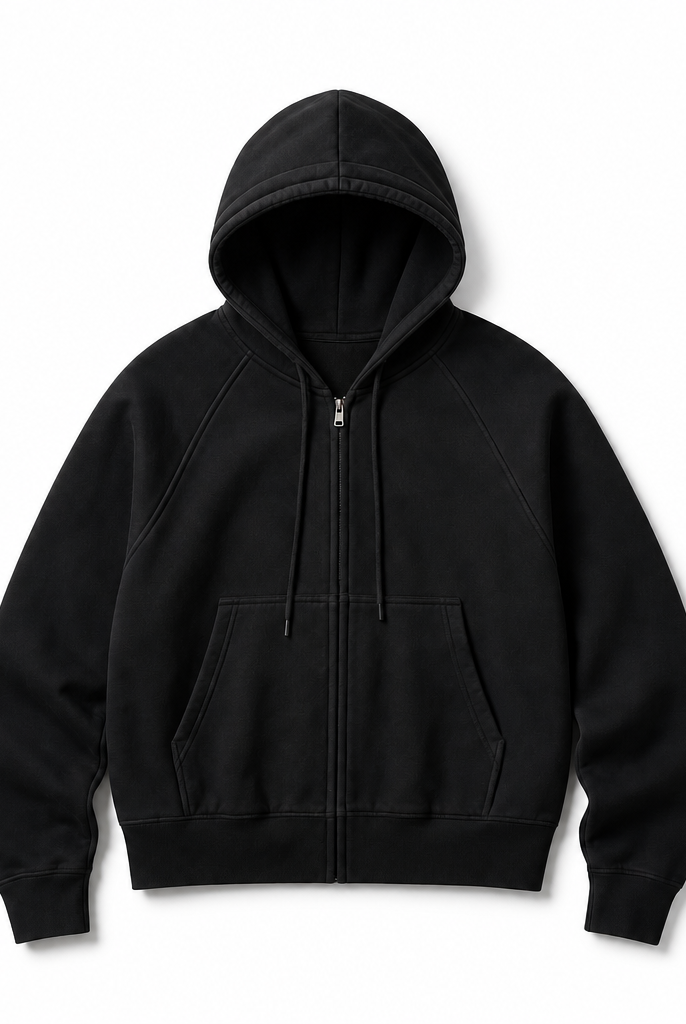 Mingstreet ASC launch still-life | JCAESAR STUDIO | Cotton Raglan Zip Up Hoodie | Black | background_redo_2026-06-21