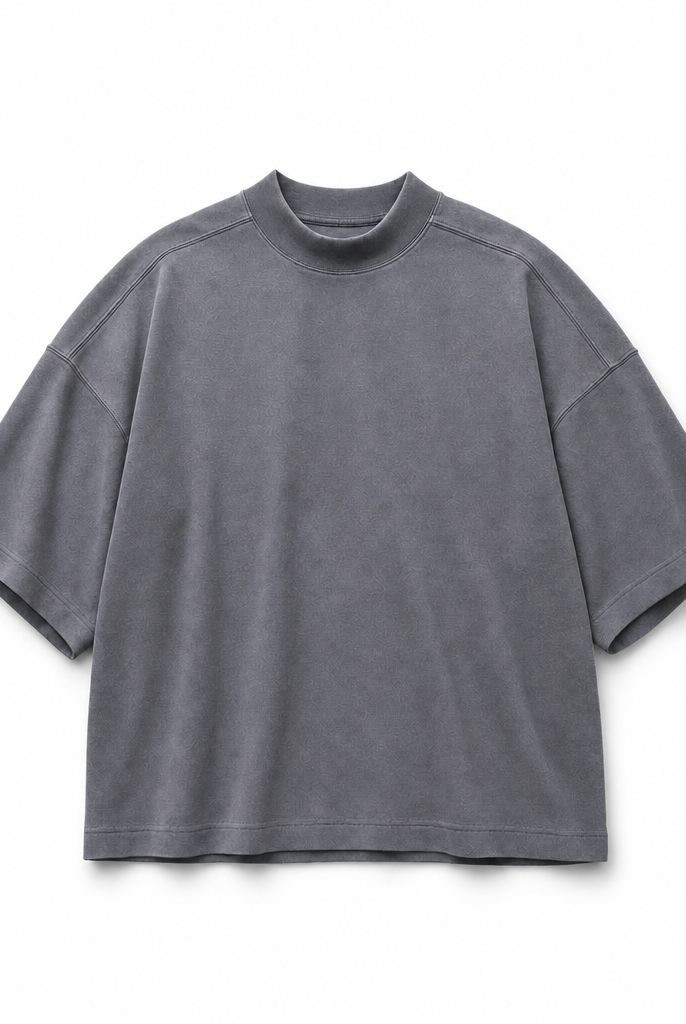 Mingstreet ASC launch still-life | D5ove | Boxy Mock Neck Cotton T Shirt | Gray | background_redo_2026-06-21