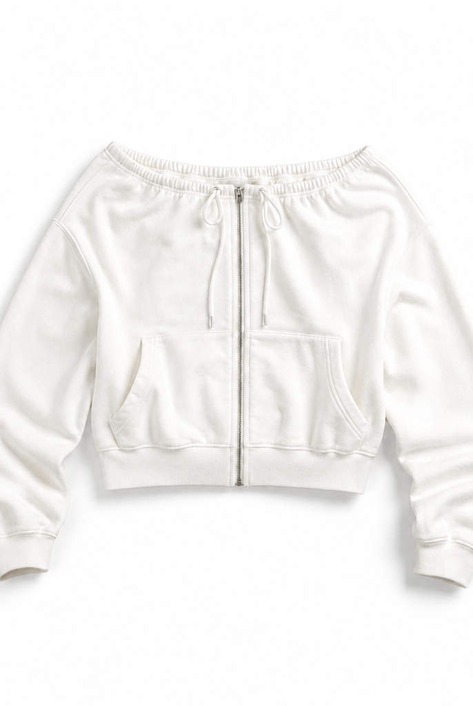 Mingstreet ASC launch still-life | RARELY ALIKE | Off Shoulder Zip Up Sweatshirt | White | background_redo_2026-06-21
