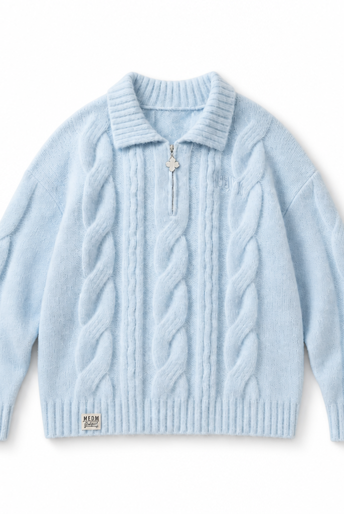 Mingstreet ASC launch still-life | MEDM | Cable Knit Quarter Zip Sweater | Sky Blue | background_redo_2026-06-21