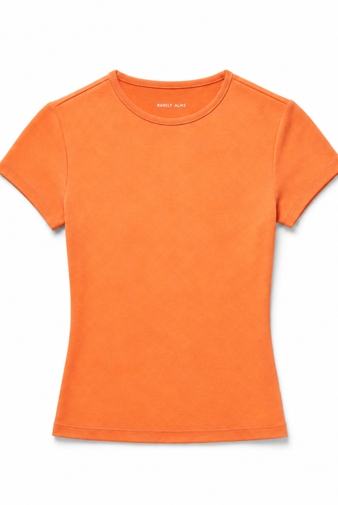Mingstreet ASC launch still-life | RARELY ALIKE | Cotton Blend Crew Neck T Shirt | Orange | background_redo_2026-06-21