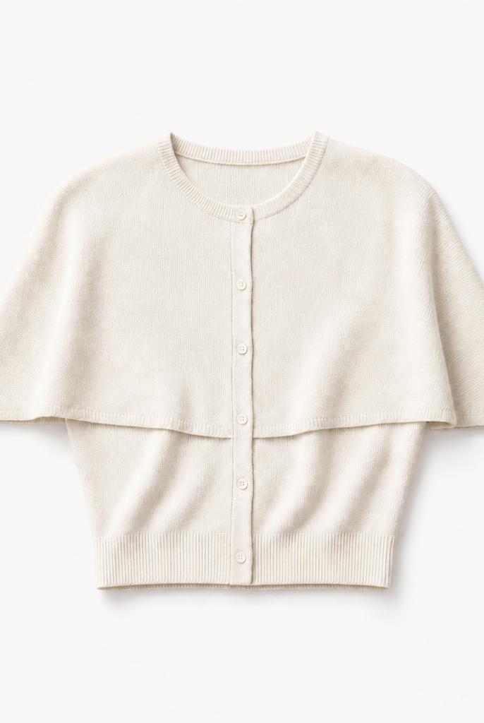 Mingstreet ASC launch still-life | RARELY ALIKE | Mock Two Piece Cape Knit Cardigan | Denim | background_redo_2026-06-21
