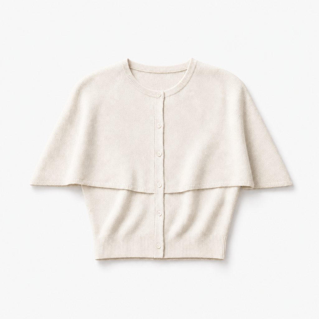 Mingstreet ASC launch still-life | RARELY ALIKE | Mock Two Piece Cape Knit Cardigan | Denim | background_redo_2026-06-21
