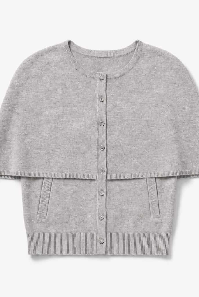 Mingstreet ASC launch still-life | RARELY ALIKE | Mock Two Piece Cape Knit Cardigan | Gray | background_redo_2026-06-21