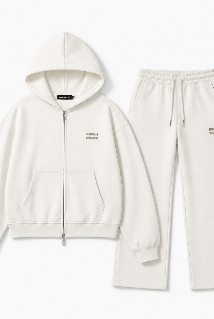 Mingstreet ASC launch still-life | BLINDNOPLAN | Metallic Logo Zip Hoodie Pants Set | White | background_redo_2026-06-21