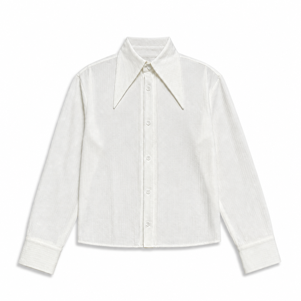 Mingstreet ASC launch still-life | JCAESAR STUDIO | Striped Pleated Pointed Collar Shirt | White | background_redo_2026-06-21