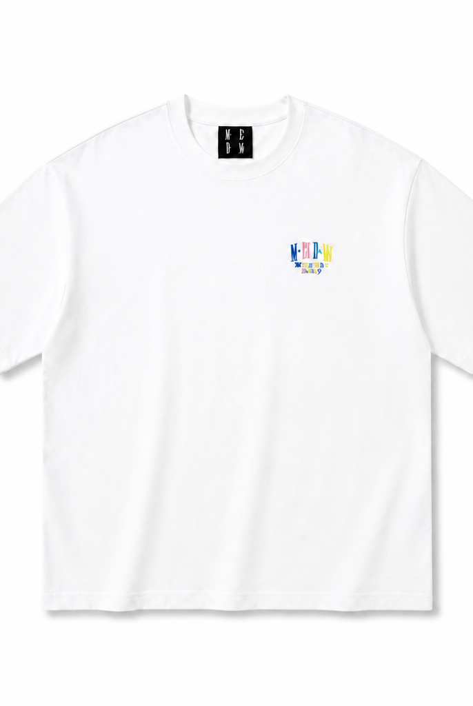 Mingstreet ASC launch still-life | MEDM | Letter Embroidery Cotton T Shirt | White | background_redo_2026-06-21
