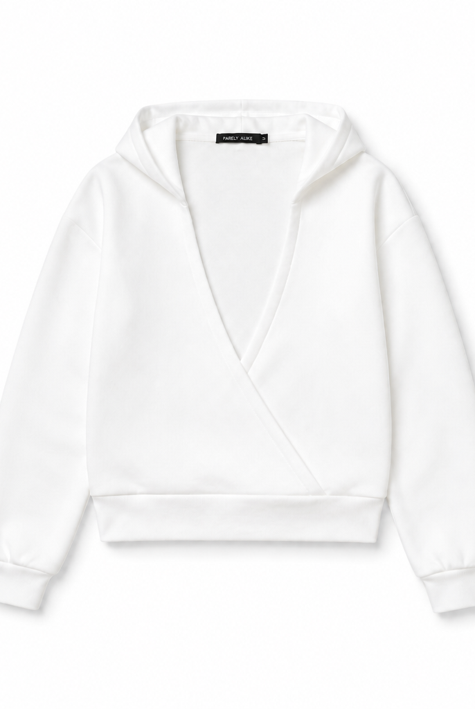 Mingstreet ASC launch still-life | RARELY ALIKE | Cotton V Neck Wrap Hoodie | White | background_redo_2026-06-21