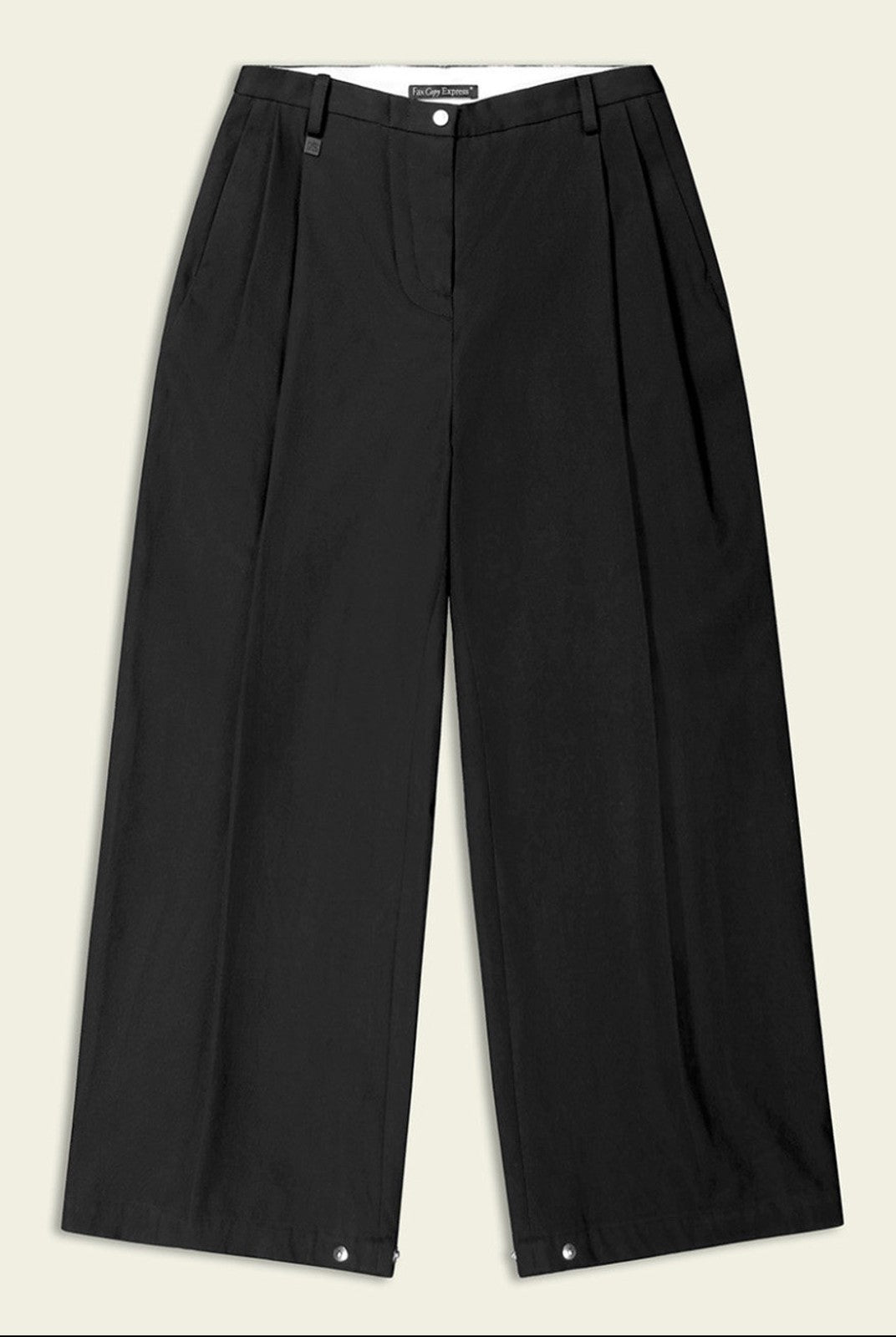 FaxCopyExpress Harmony Cinch Hem Cotton Trousers in Black