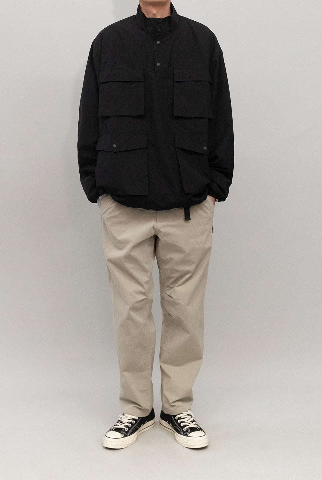 SOD Water Repellent Tapered Hiking Pants in Beige - On Male Model