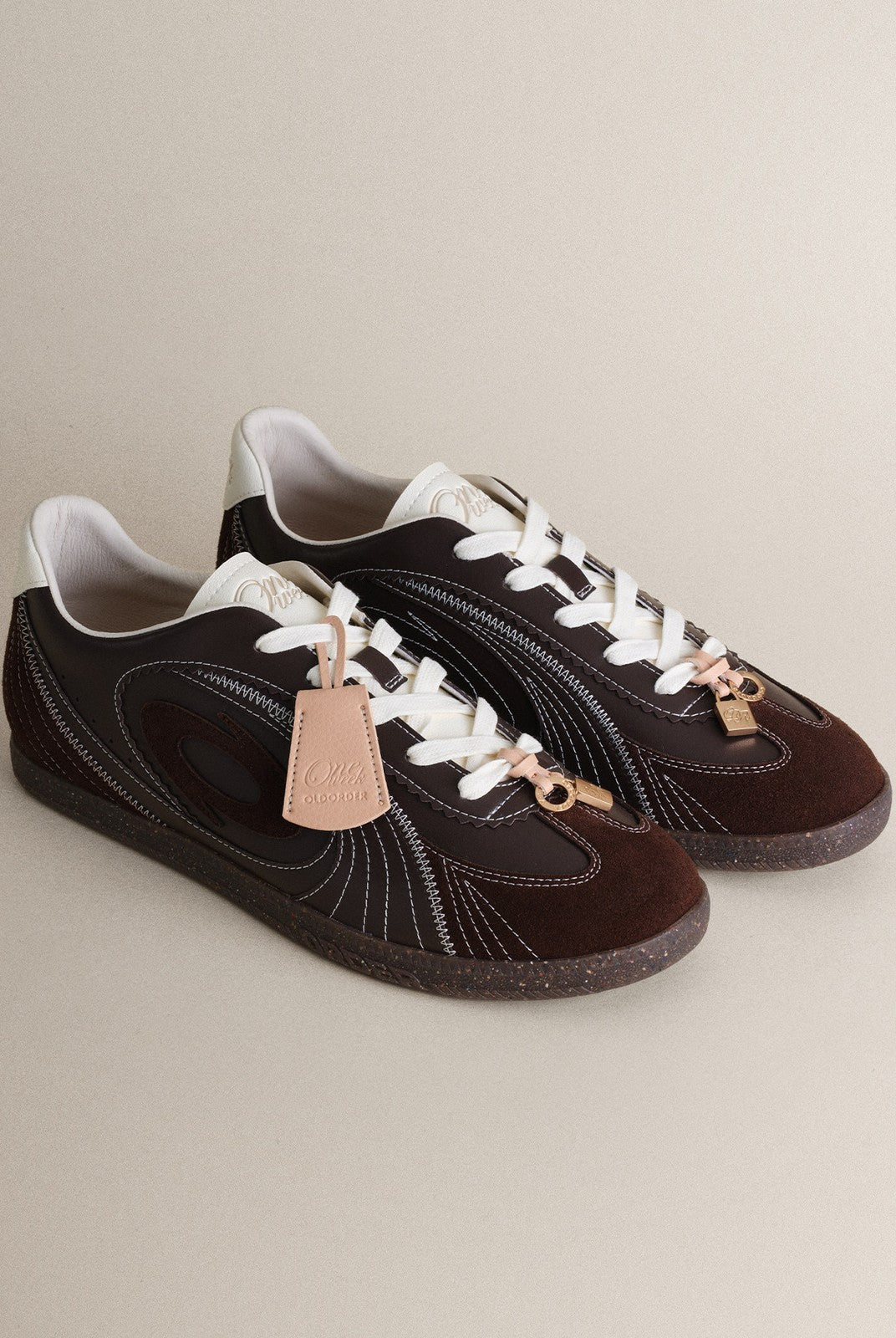 OLDORDER Dark Brown German Army Trainers in Brown