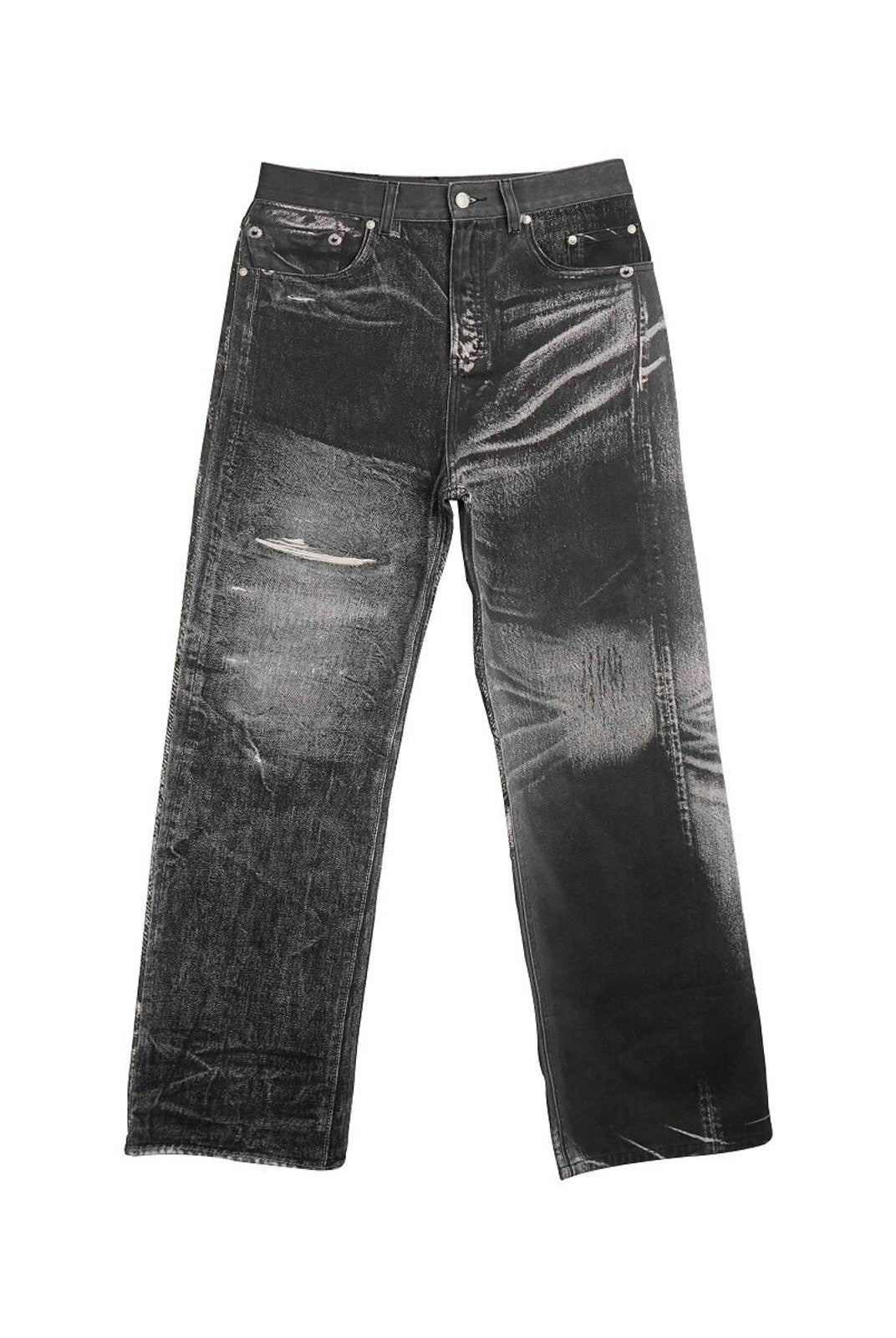 SOD Digital Print Wide Leg Jeans in Black