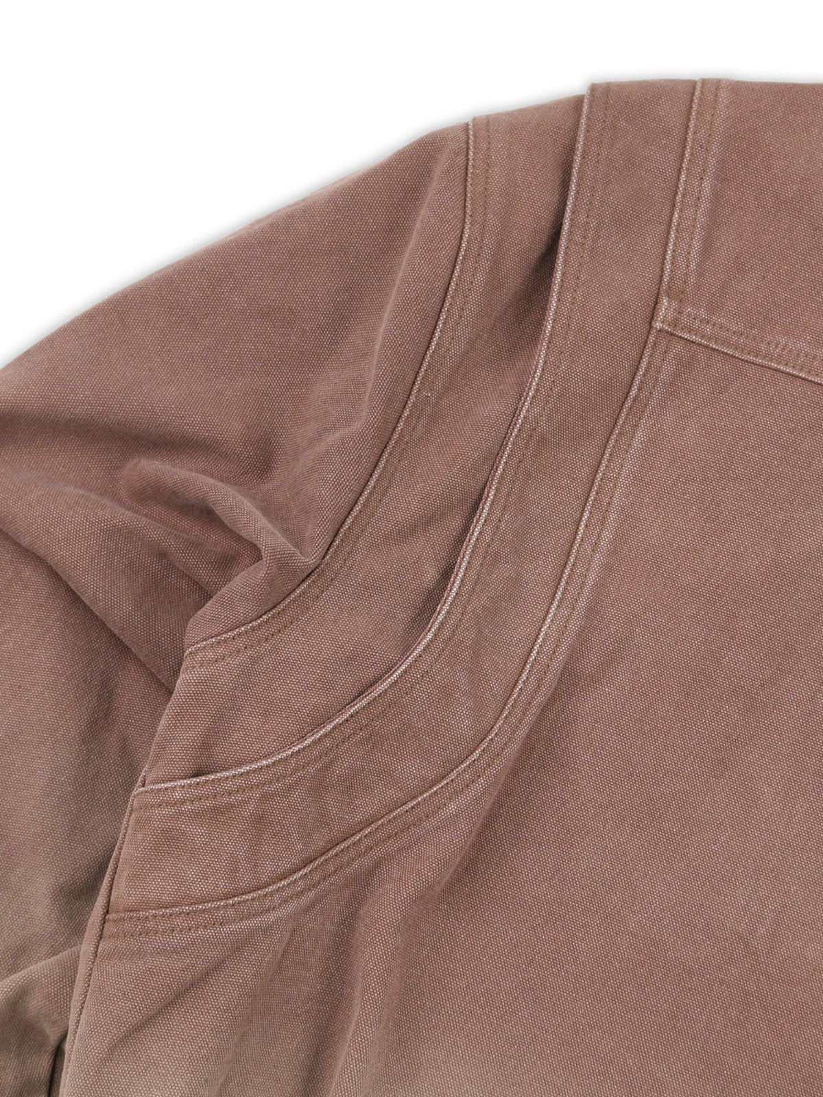 SOD Distressed Cotton Lumberjack Jacket in Red - Detail