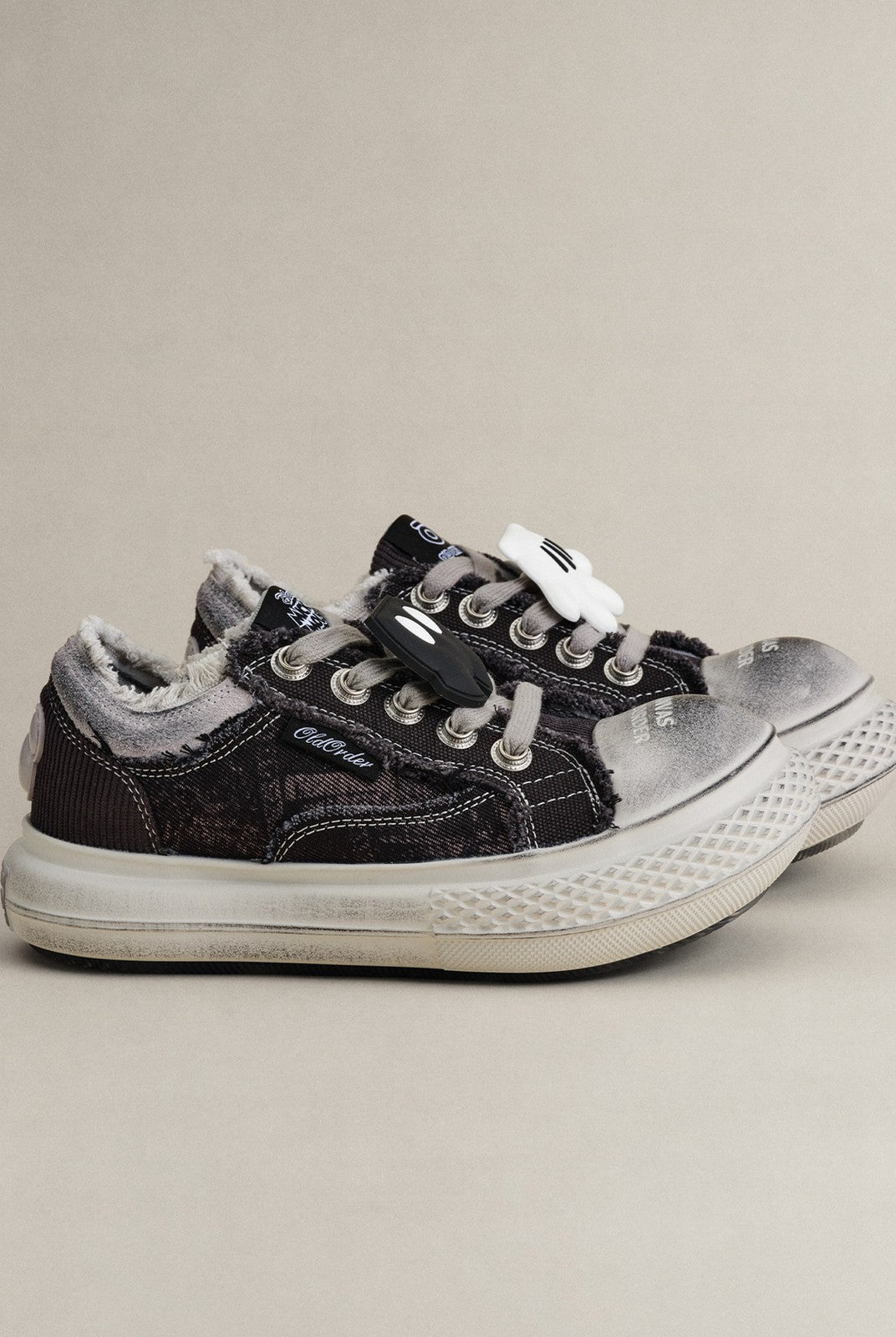 OLDORDER Mickey Mouse Chunky Platform Sneakers in Black
