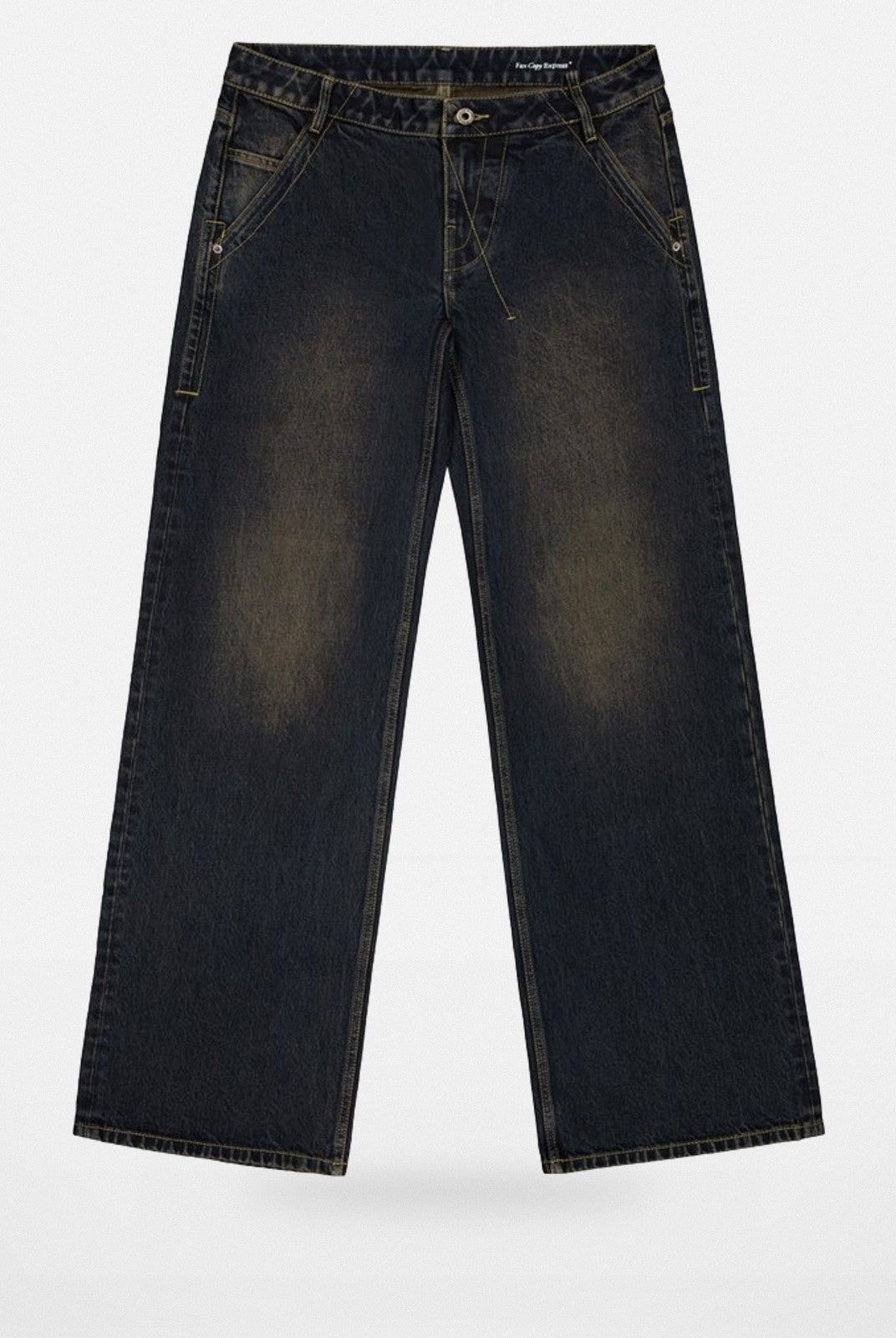 FaxCopyExpress Basic 2 Distressed Wide Leg Jeans in Black