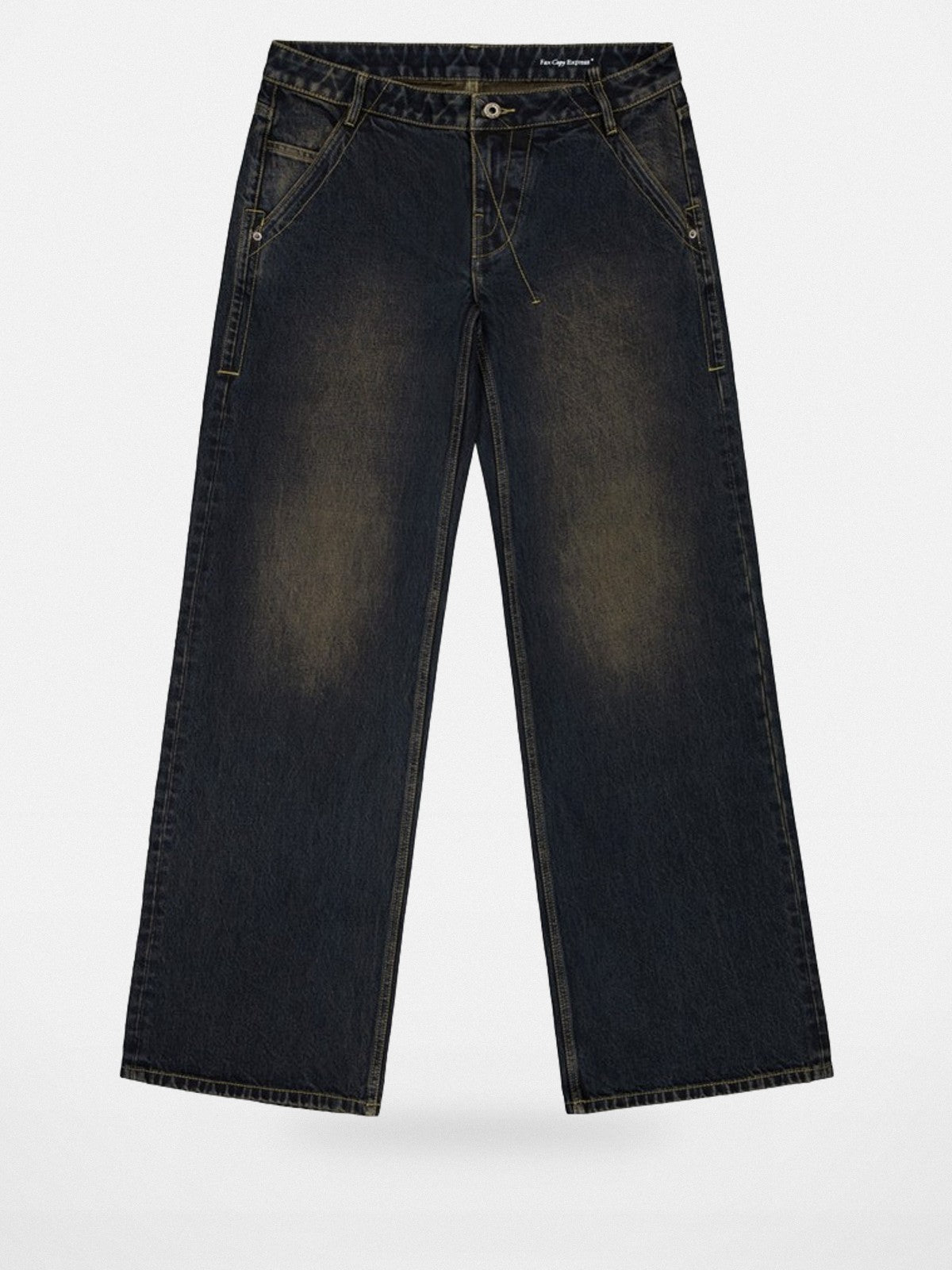 FaxCopyExpress Basic 2 Distressed Wide Leg Jeans in Black
