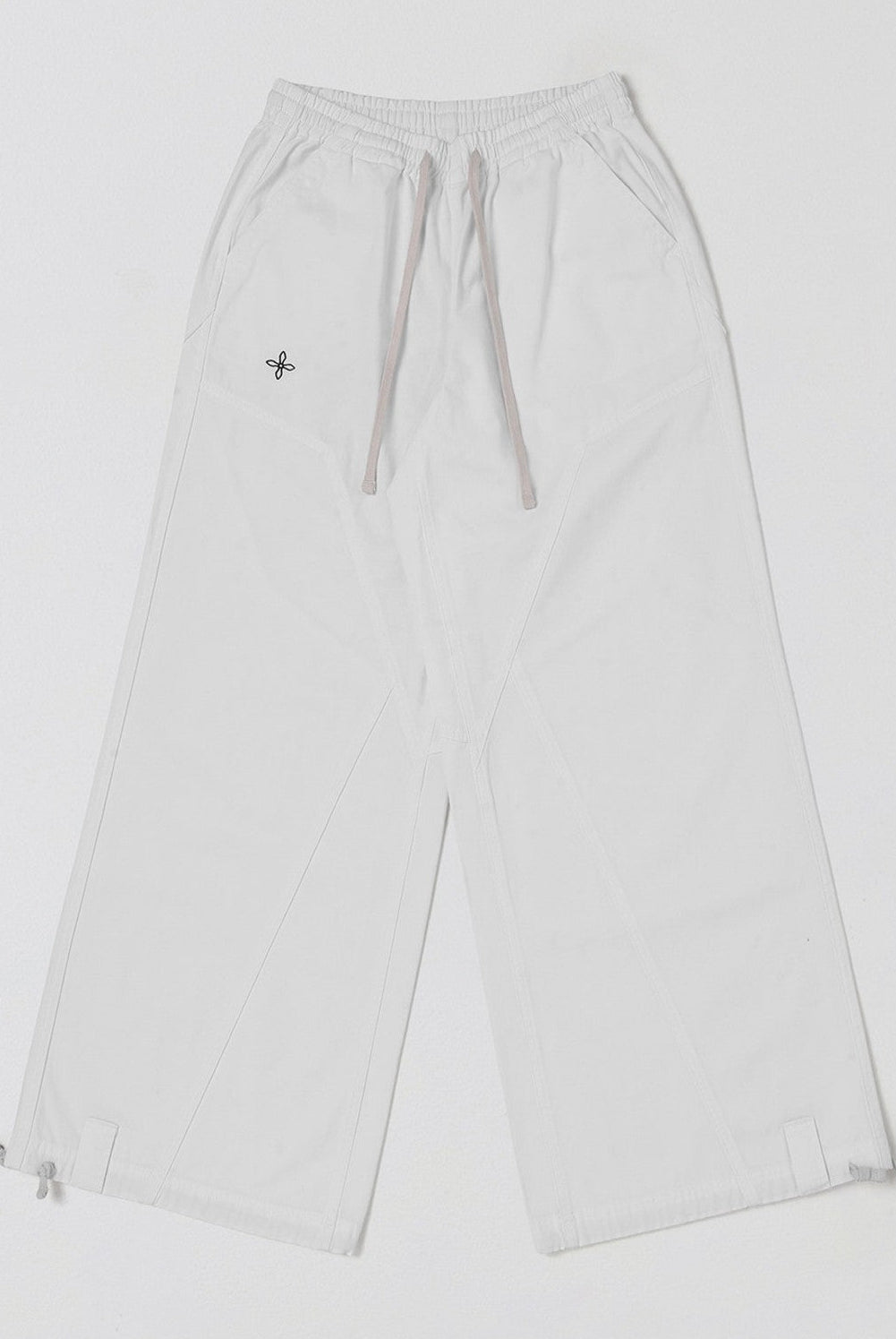 SMFK Wide Leg Cotton Cargo Sweatpants in White
