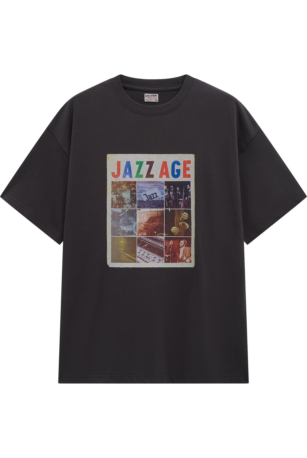 USAGE Heavyweight Graphic Cotton T Shirt in Dark Gray