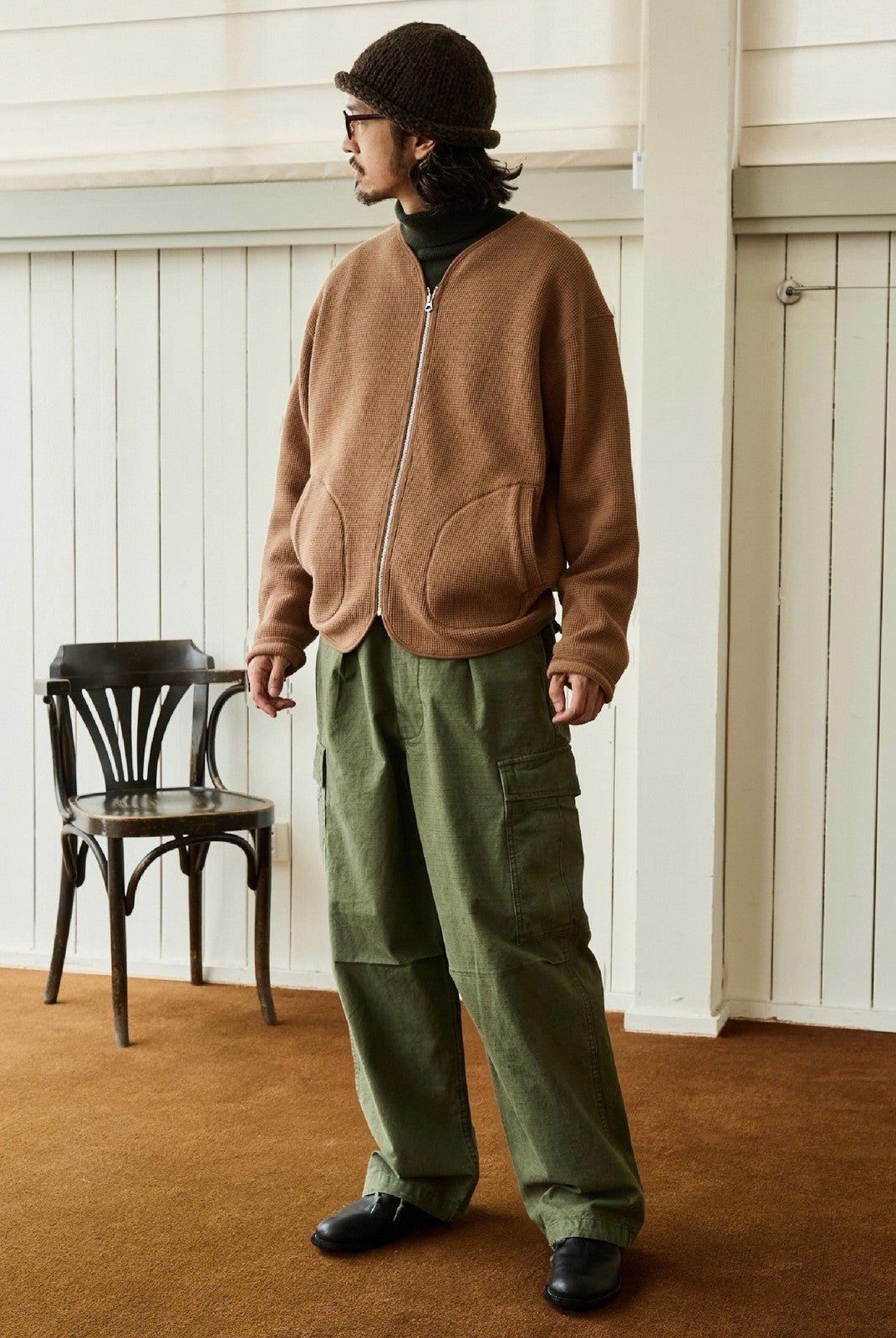 USAGE Heavyweight Ripstop M51 Cargo Pants in Olive - On Male Model
