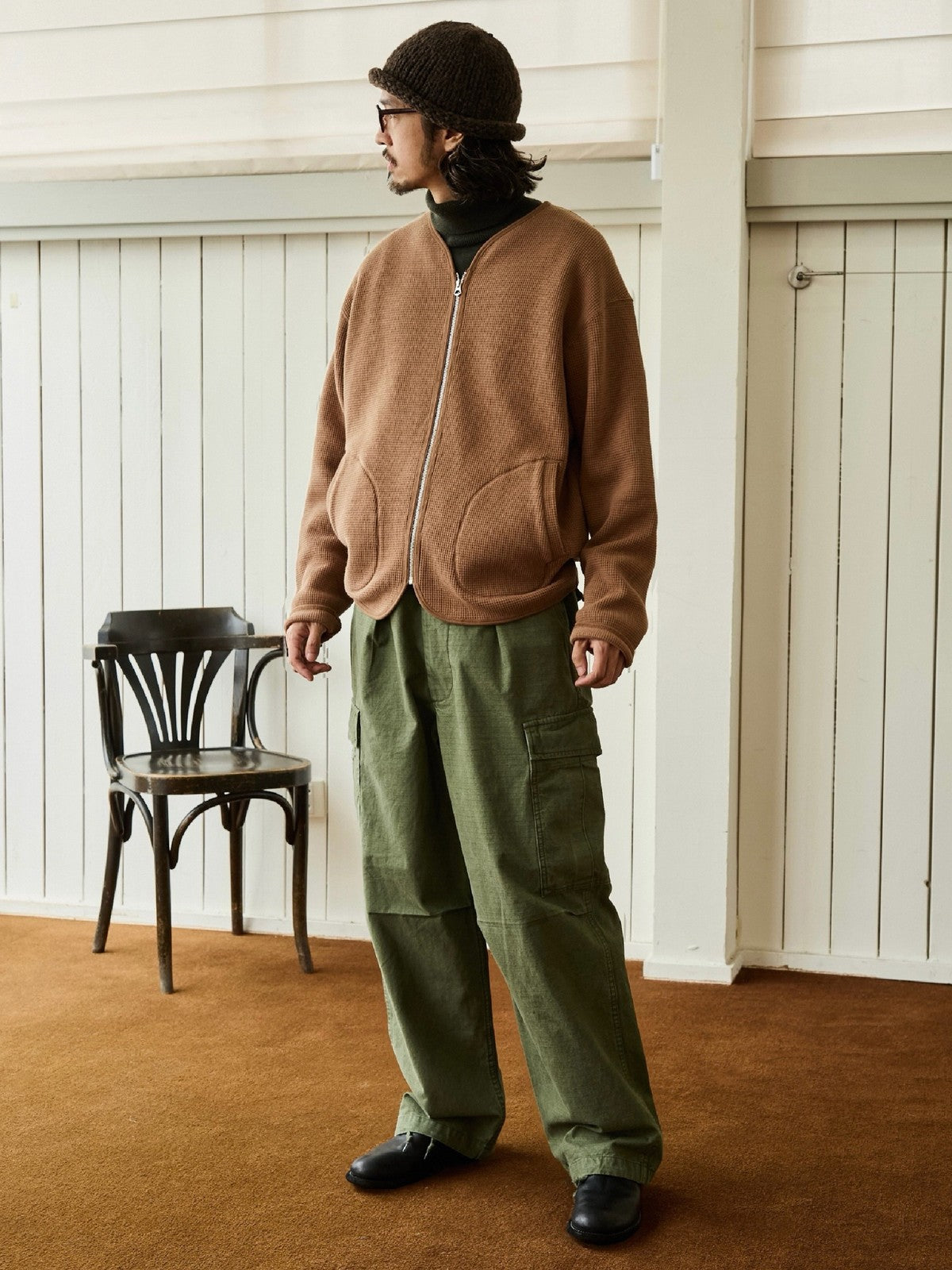 USAGE Heavyweight Ripstop M51 Cargo Pants in Olive - On Male Model