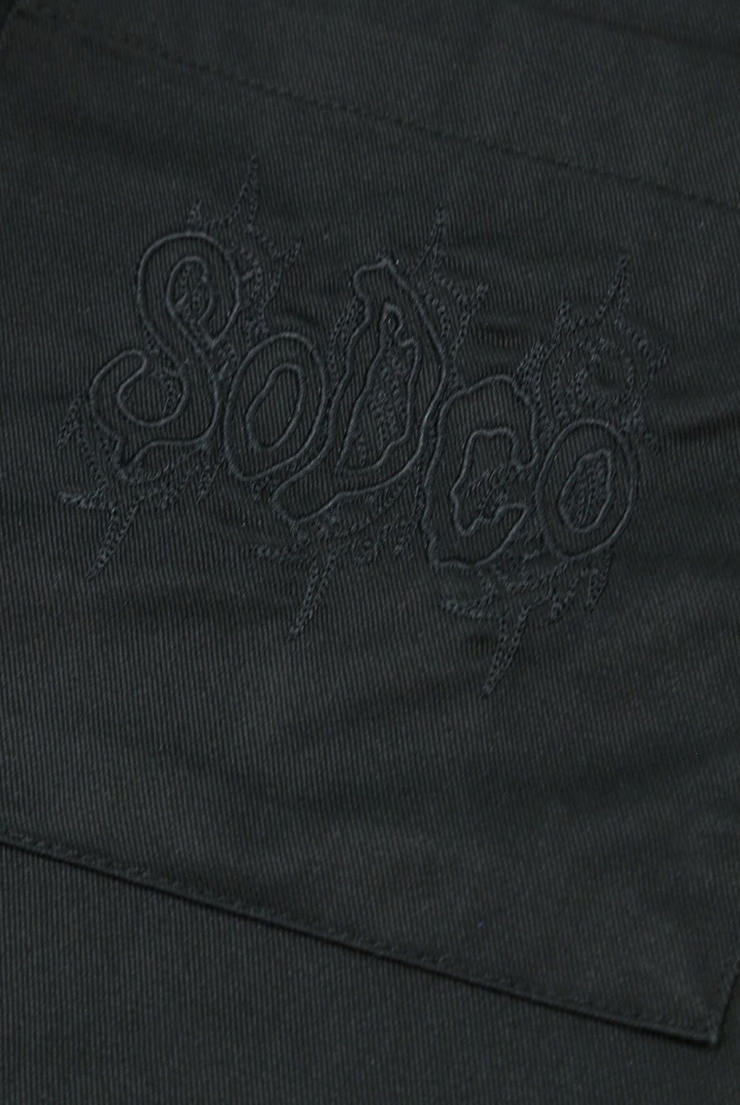 SOD Layered Sleeve Zip Up Shirt Jacket in Black - Detail