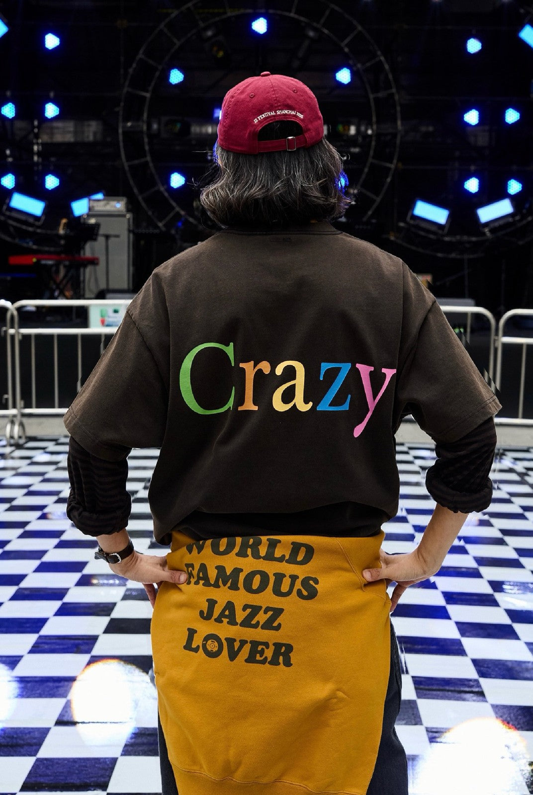 USAGE JZ Festival Graphic Cotton T Shirt in Black - On Model