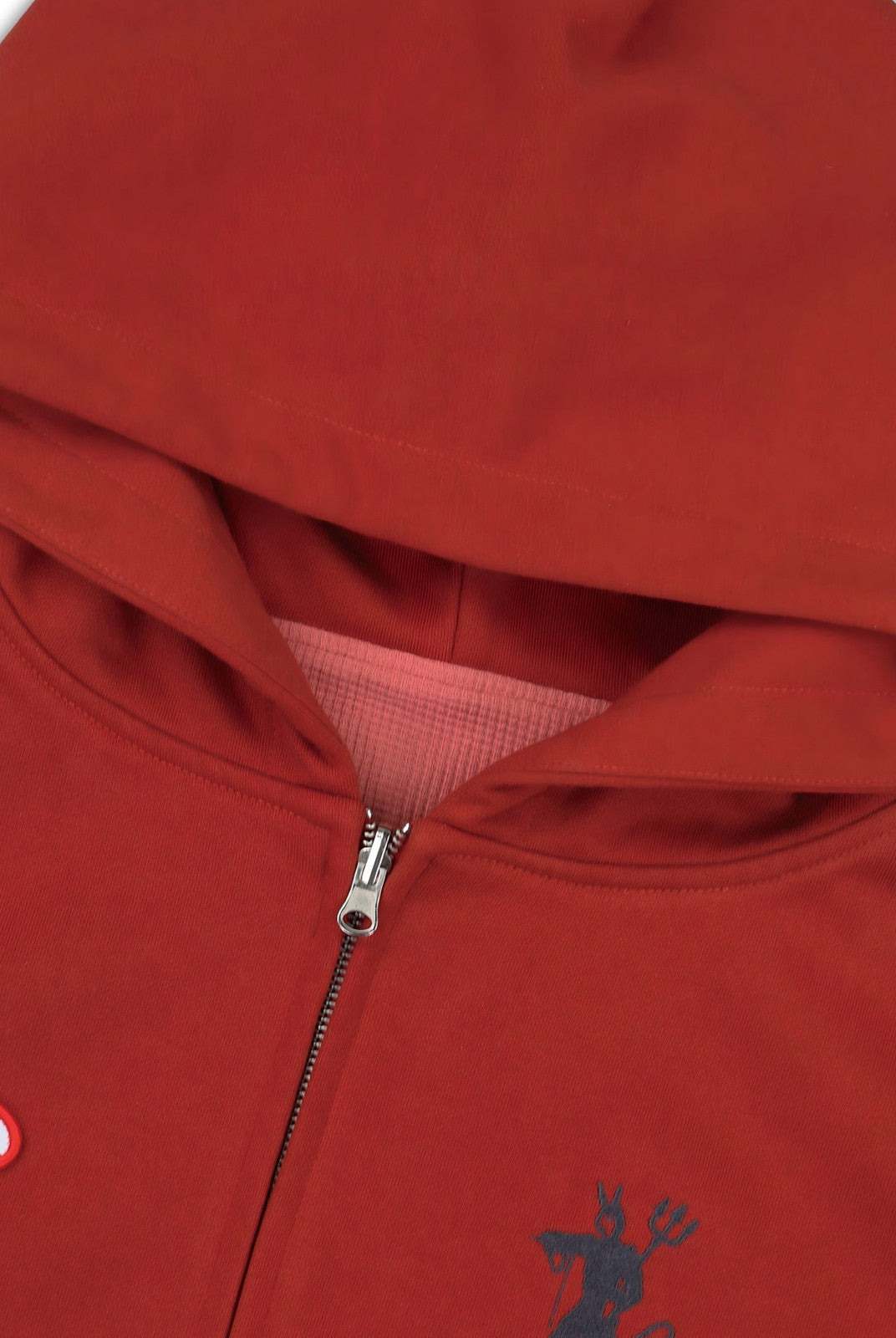 SOD Reversible Rhinestone Zip Hoodie in Red - Detail