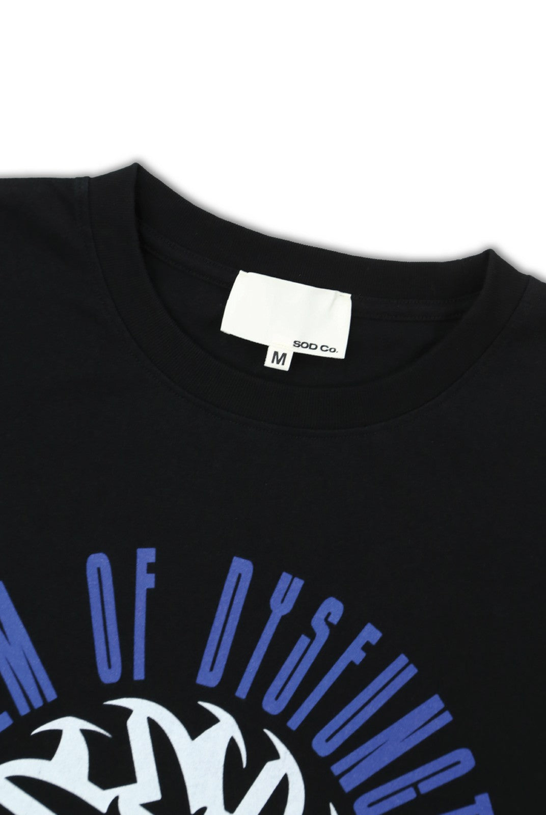 SOD Graphic Print Cotton Boxy T Shirt in Black - Detail
