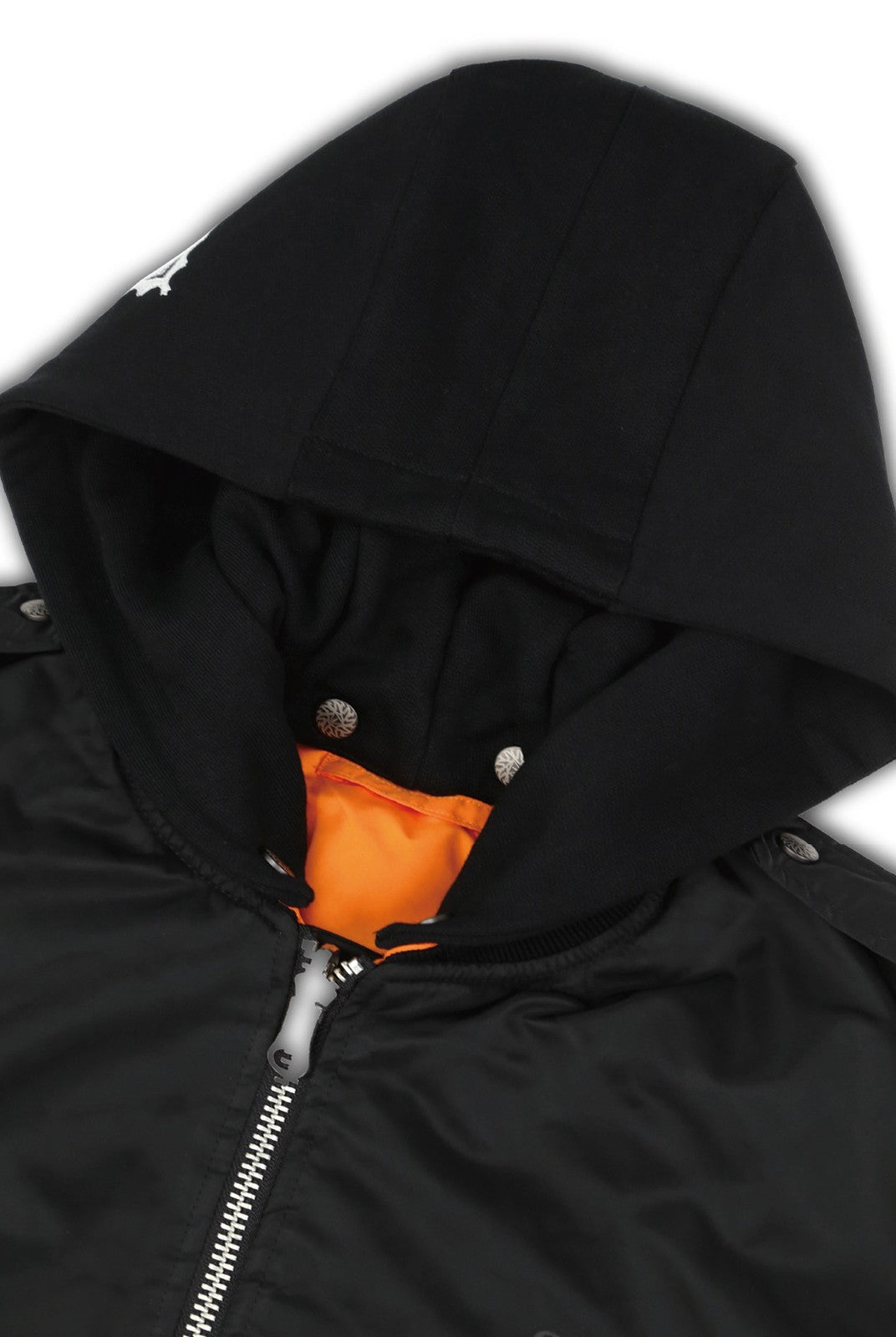 SOD Narcoleptic Hooded Bomber Jacket in Black - Detail