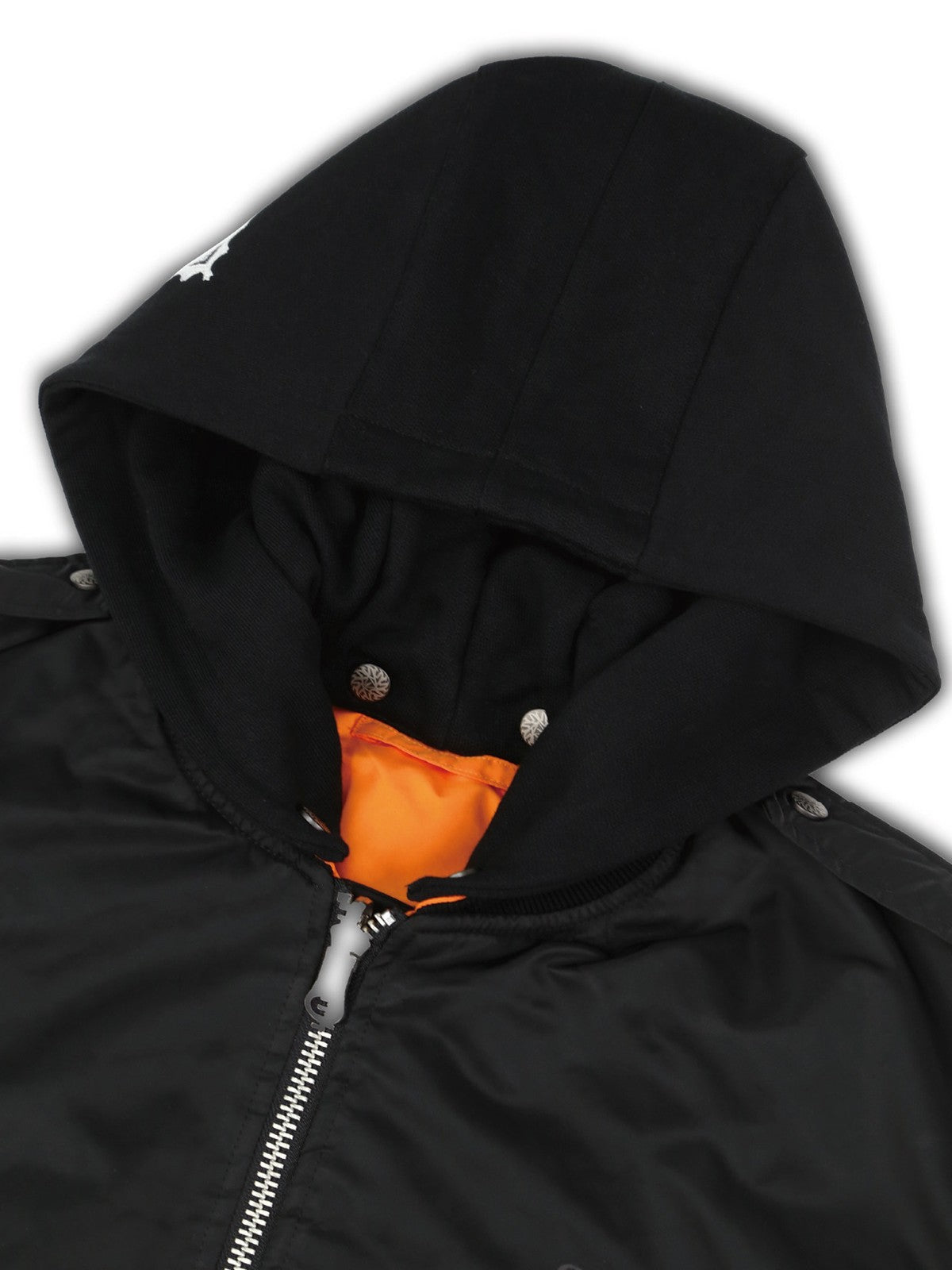 SOD Narcoleptic Hooded Bomber Jacket in Black - Detail