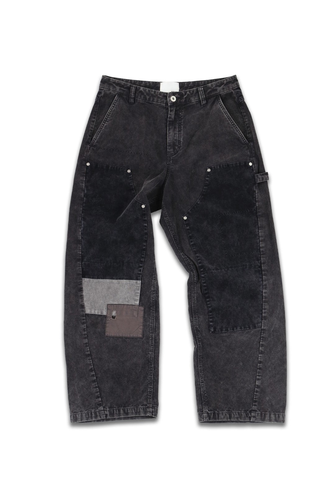 SOD Washed Corduroy Patchwork Logger Pants in Black