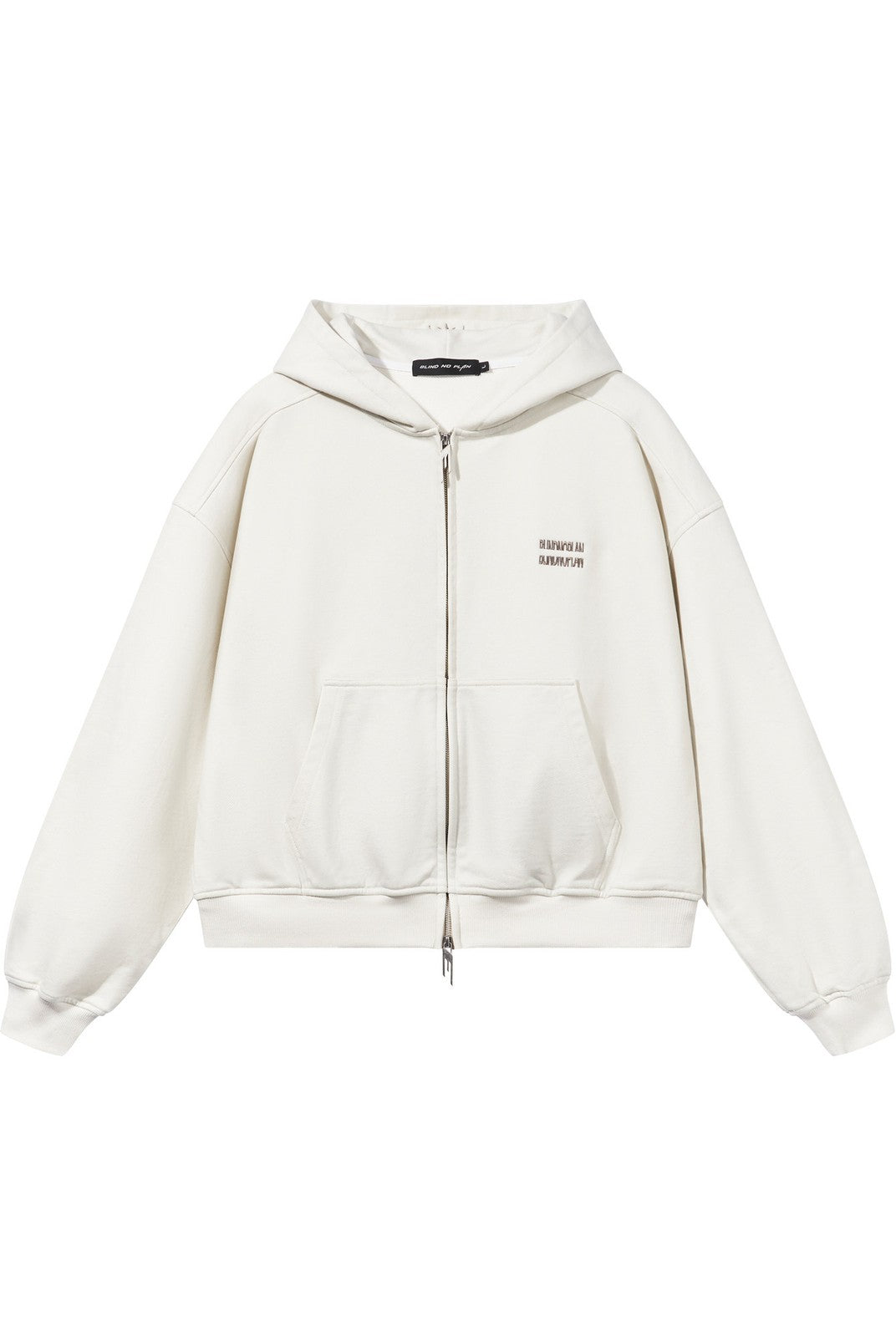 BLINDNOPLAN Metallic Logo Zip Hoodie Pants Set in White