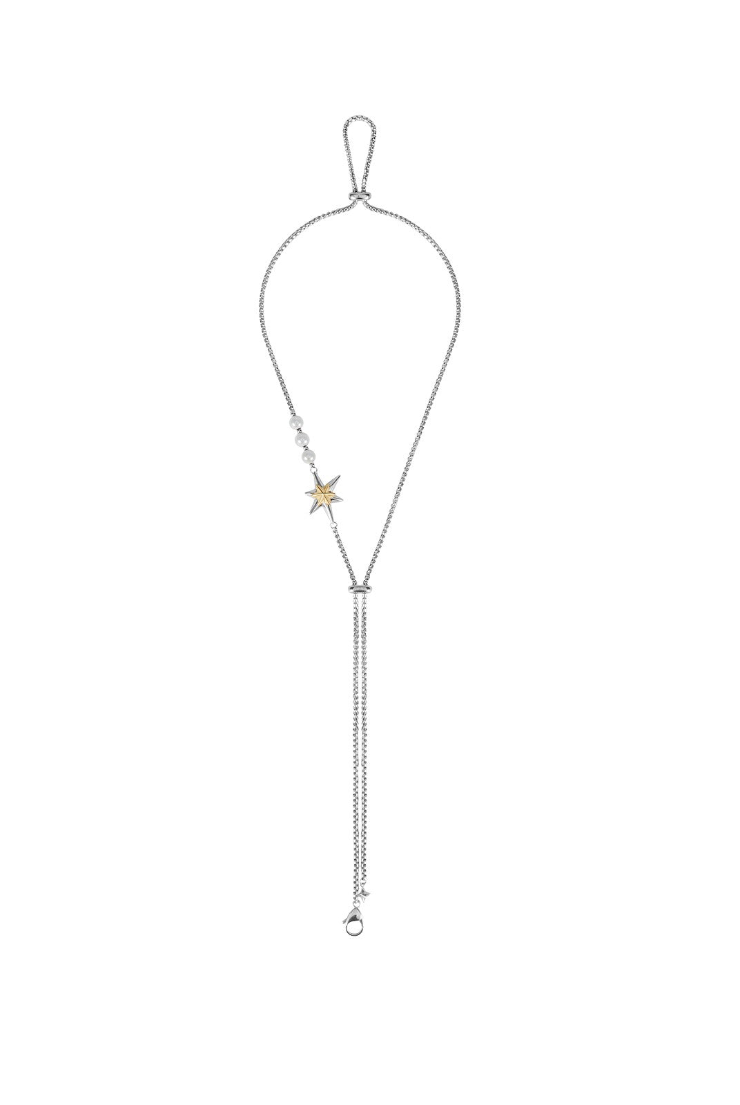 BLACKHEAD Star Pendant Pearl Layered Necklace in Gray