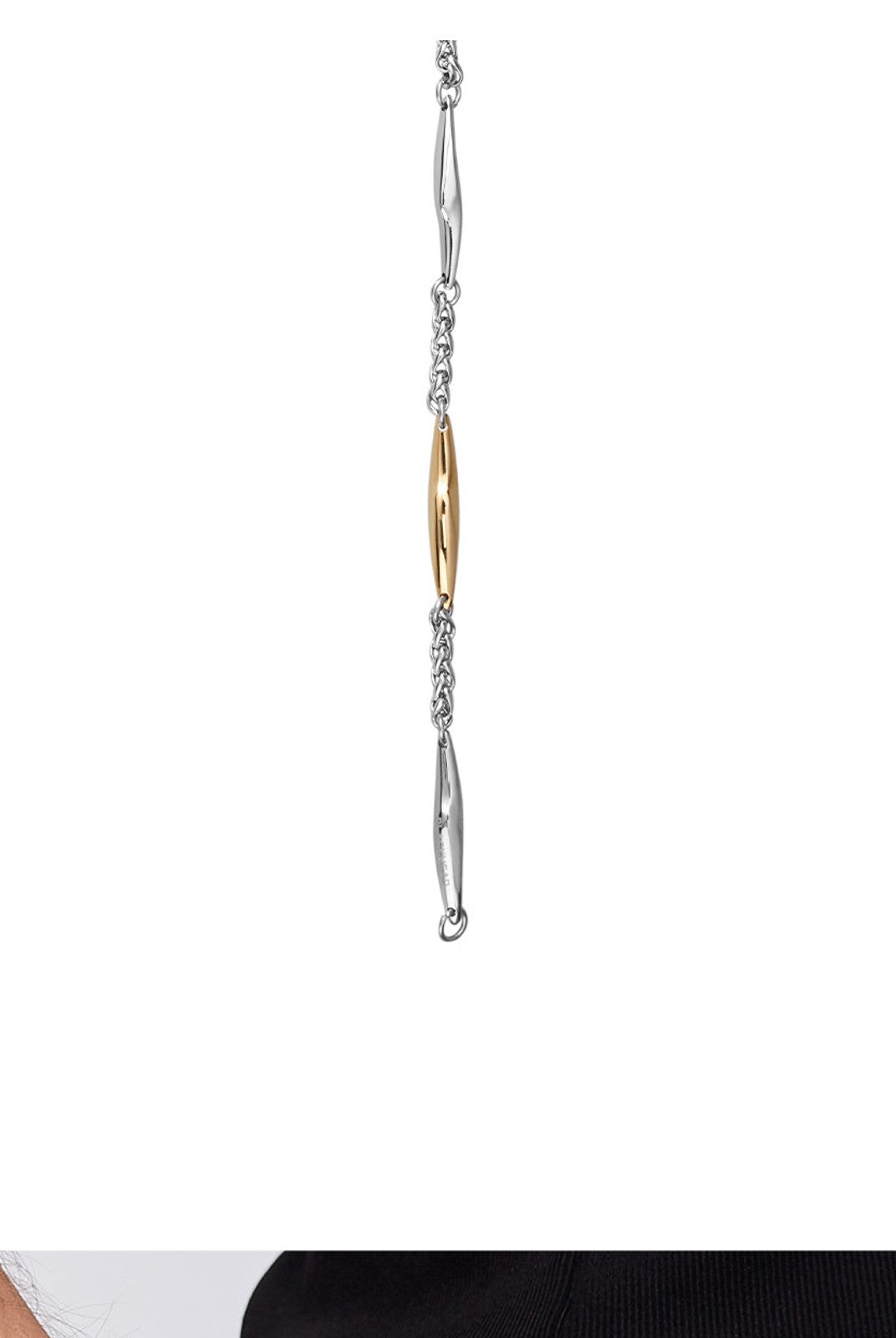 BLACKHEAD Two Tone Spliced Lightning Bracelet in Gold - On Male Model