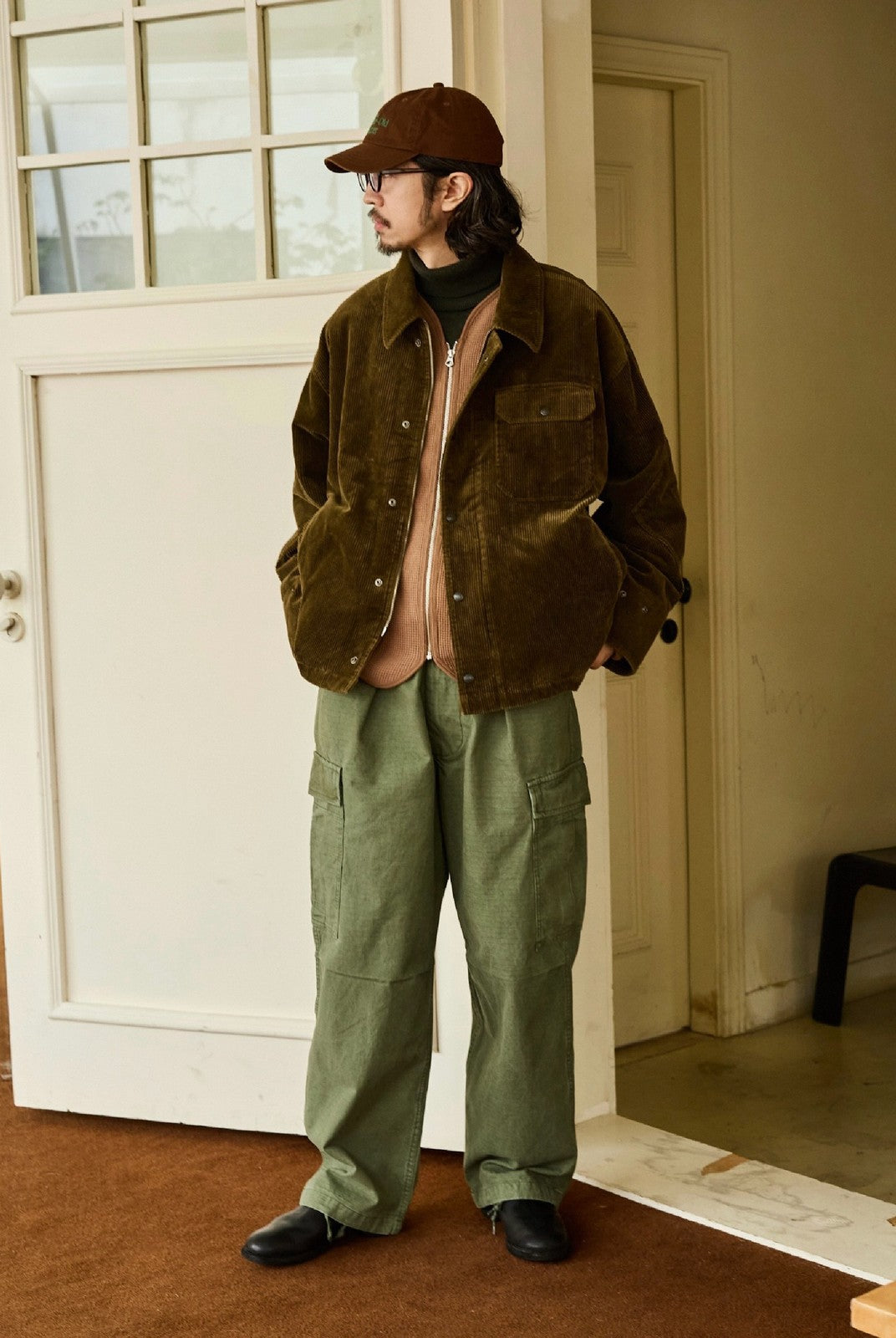 USAGE Heavyweight Ripstop M51 Cargo Pants in Olive - On Male Model