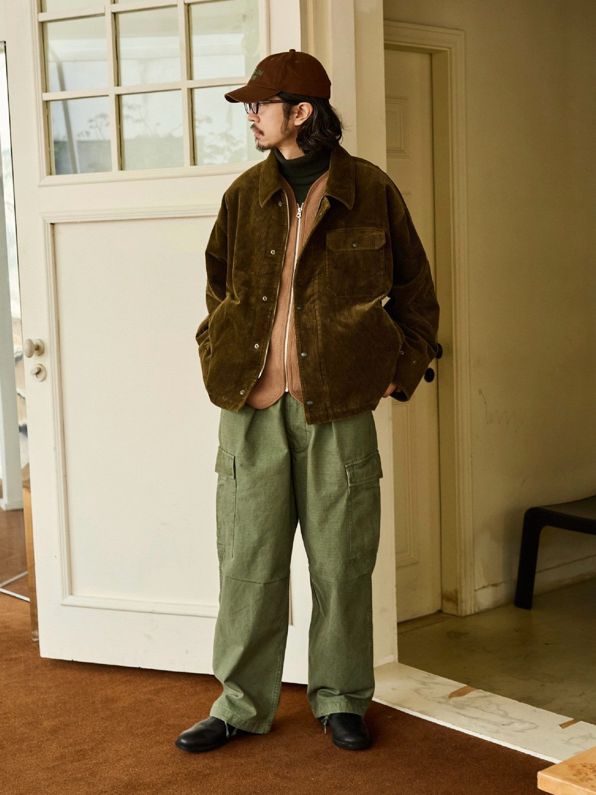 USAGE Heavyweight Ripstop M51 Cargo Pants in Olive - On Male Model
