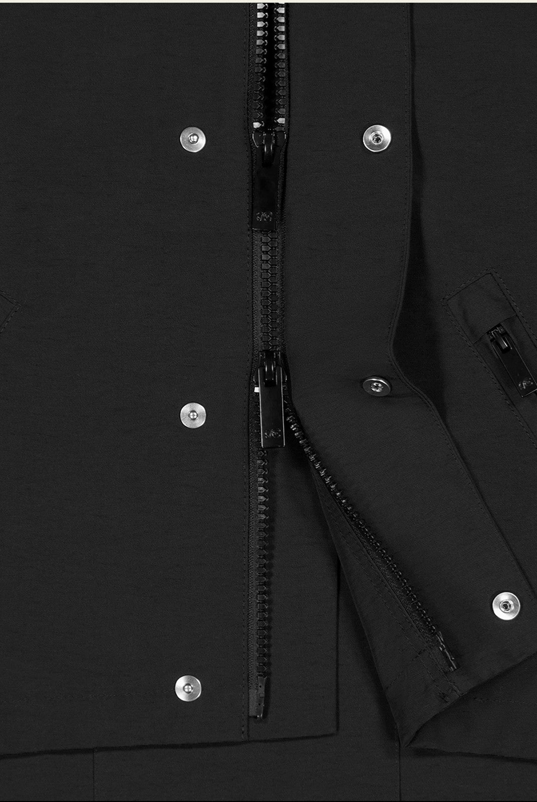 FaxCopyExpress Drawstring Hem Cropped Jacket in Black - Detail