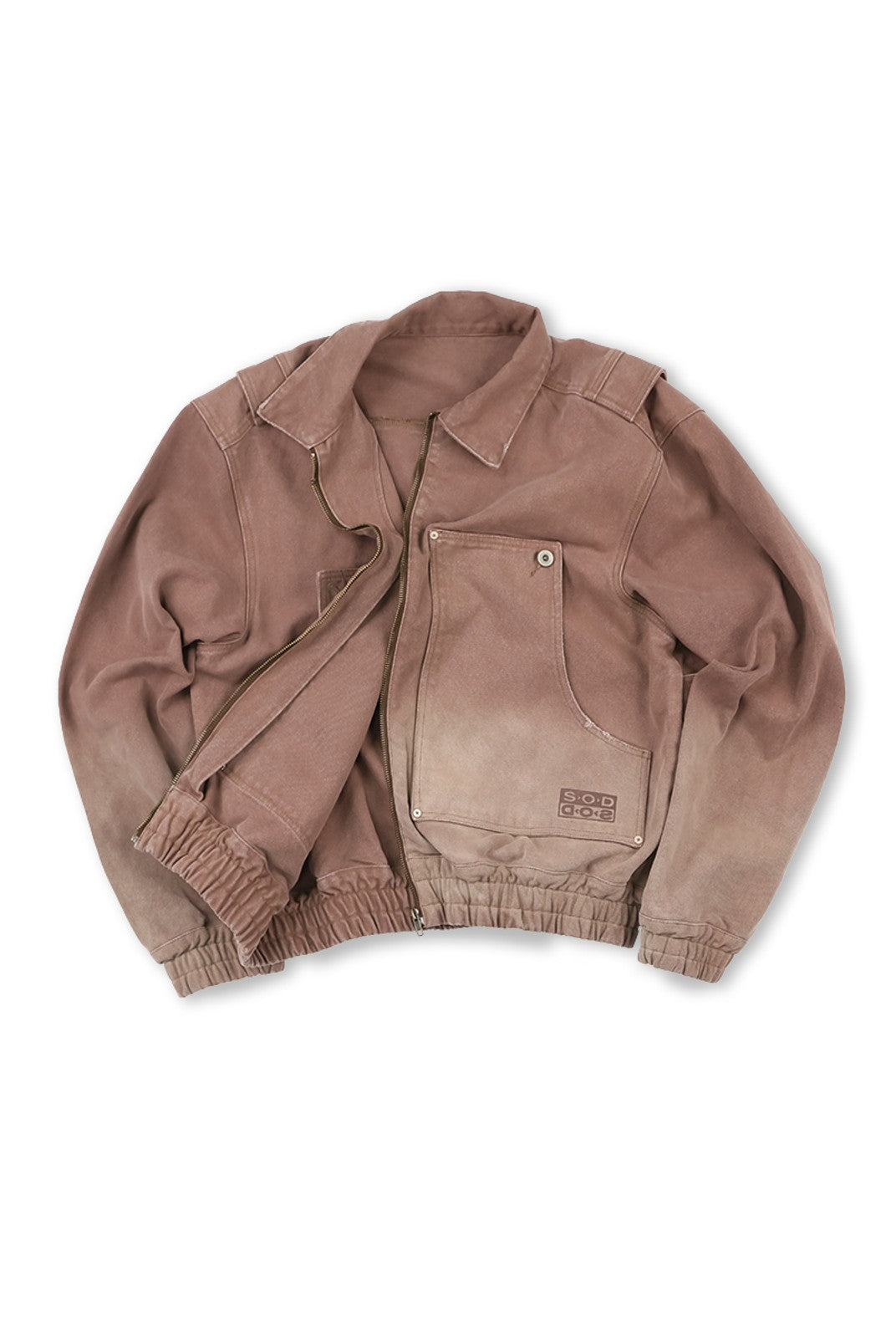 SOD Distressed Cotton Lumberjack Jacket in Red