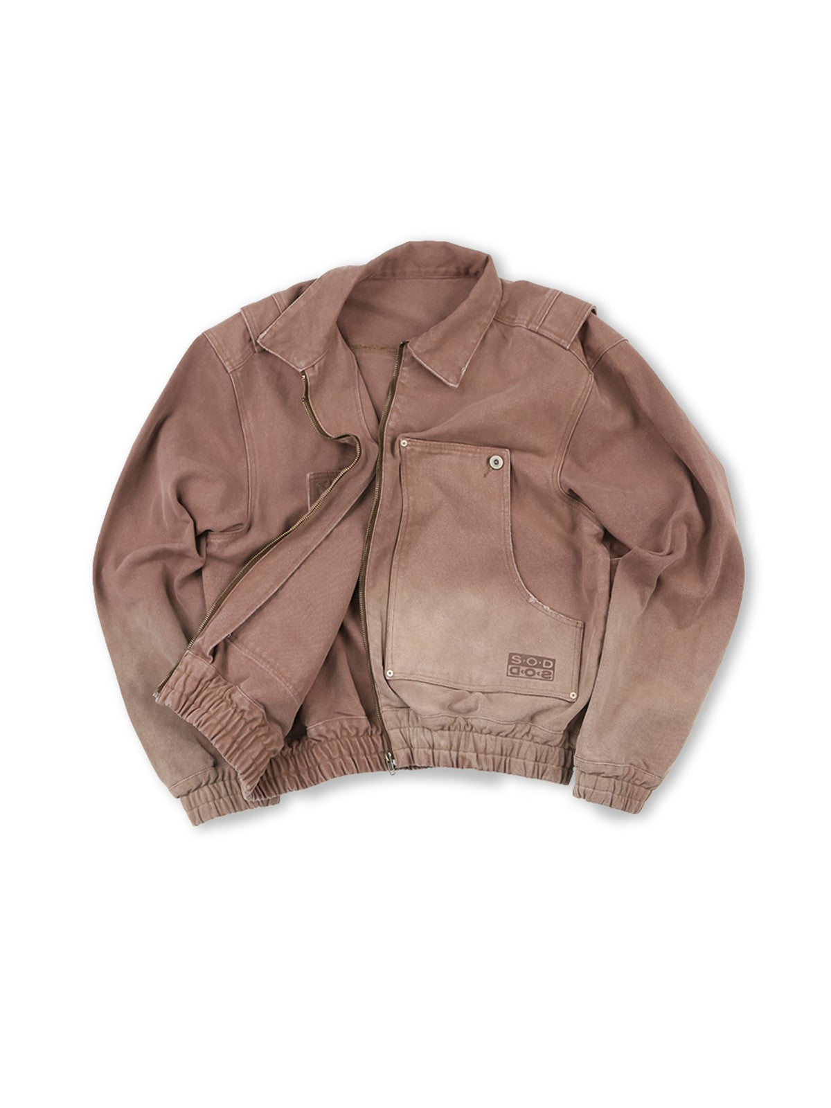 SOD Distressed Cotton Lumberjack Jacket in Red